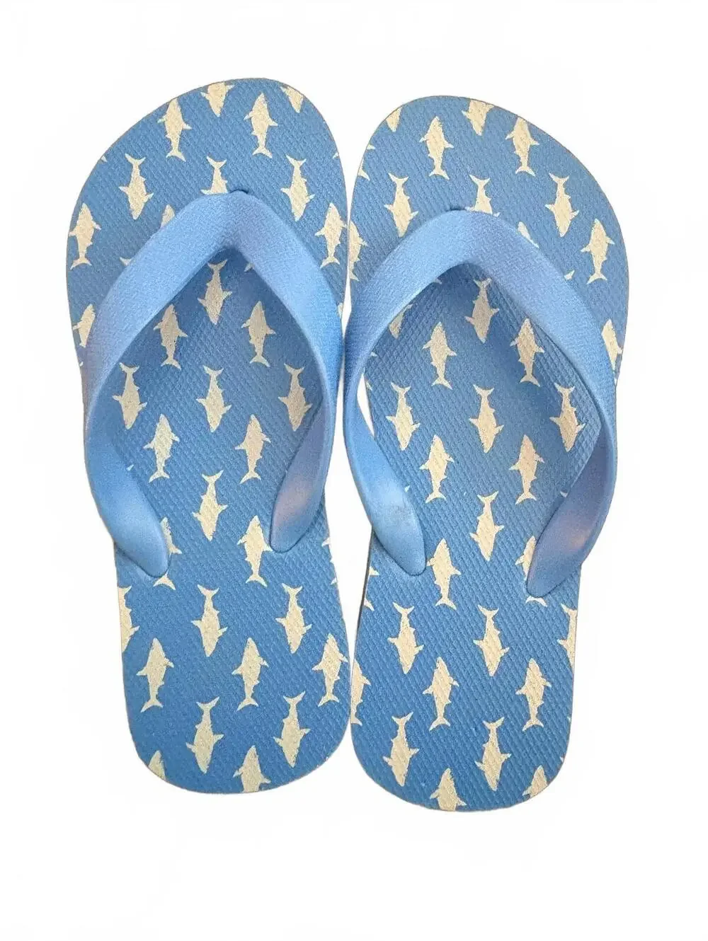 Old Navy Blue Flip Flops with Fish Pattern - Size 1Y-2Y